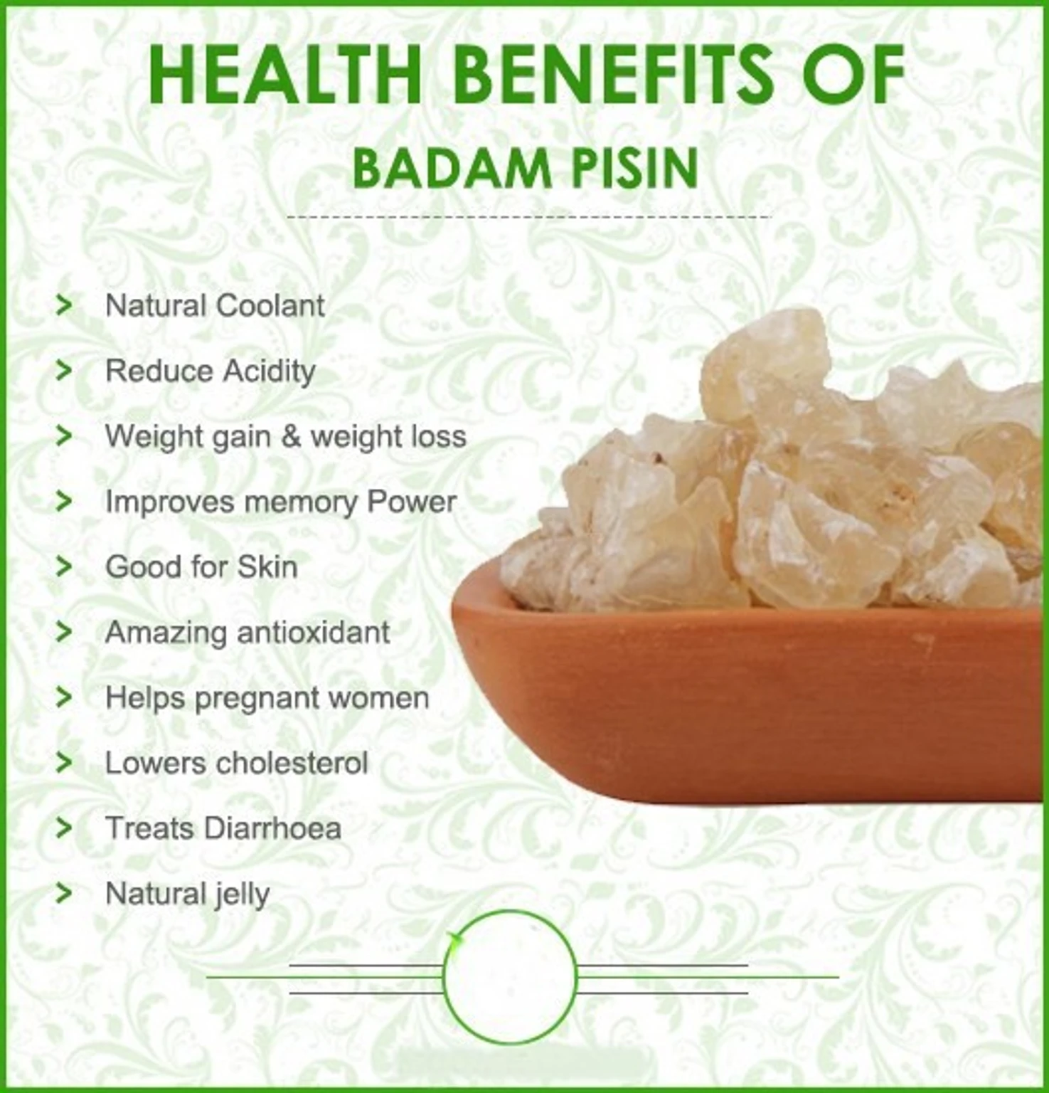 Valanadu Pure Badam Pisin (Almond Gum) – Natural Body Coolant & Traditional Wellness Superfood - Image 4